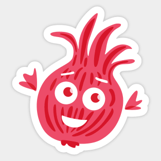 Kawaii Cute Red Onion Sticker